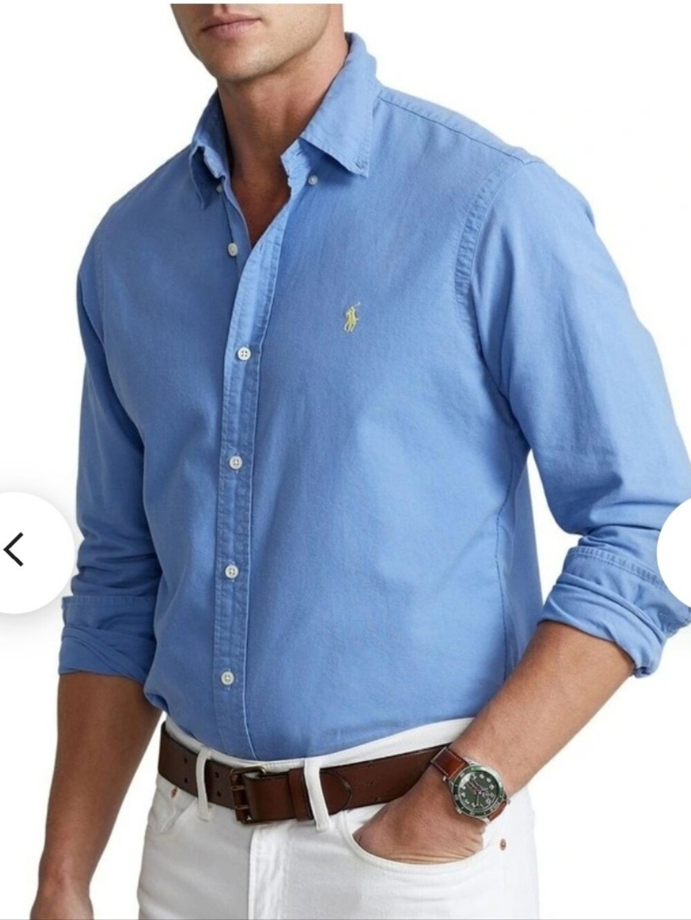 Polo Ralph Lauren Classic Fit Garment-Dyed Oxford Shirt in Blue XXL Like New